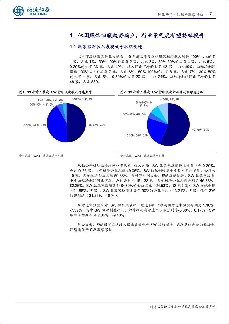 《纺织与服装行业专题报告：休闲服饰营收表现分化，部分公司存货周转效率提升-20191106-海通证券-27页》 - 第8页预览图