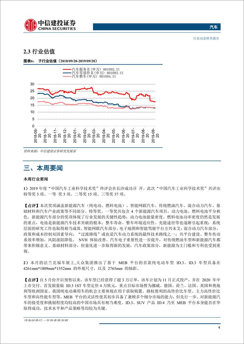 《汽车行业：零售端降幅有所收窄，大众MEB平台新车ID.3首发获取关注-20190926-中信建投-13页》 - 第6页预览图