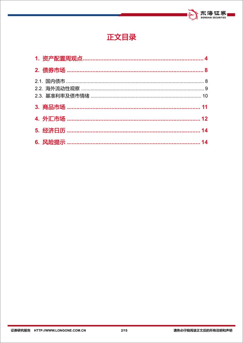 《FICC%26资产配置周观察：鸽派Risk-On阶段主导，美债利率是否见顶？-240506-东海证券-15页》 - 第2页预览图