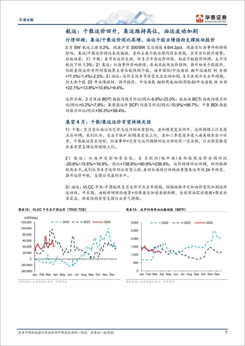 《交通运输行业月报-继续配置两条主线：高股息／高预见性-240413-华泰证券-21页》 - 第7页预览图