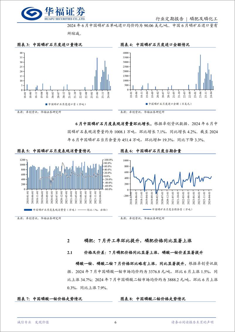 《磷肥及磷化工行业7月定期跟踪：磷矿石景气维持高位，磷肥价格同比提升显著-240813-华福证券-13页》 - 第6页预览图