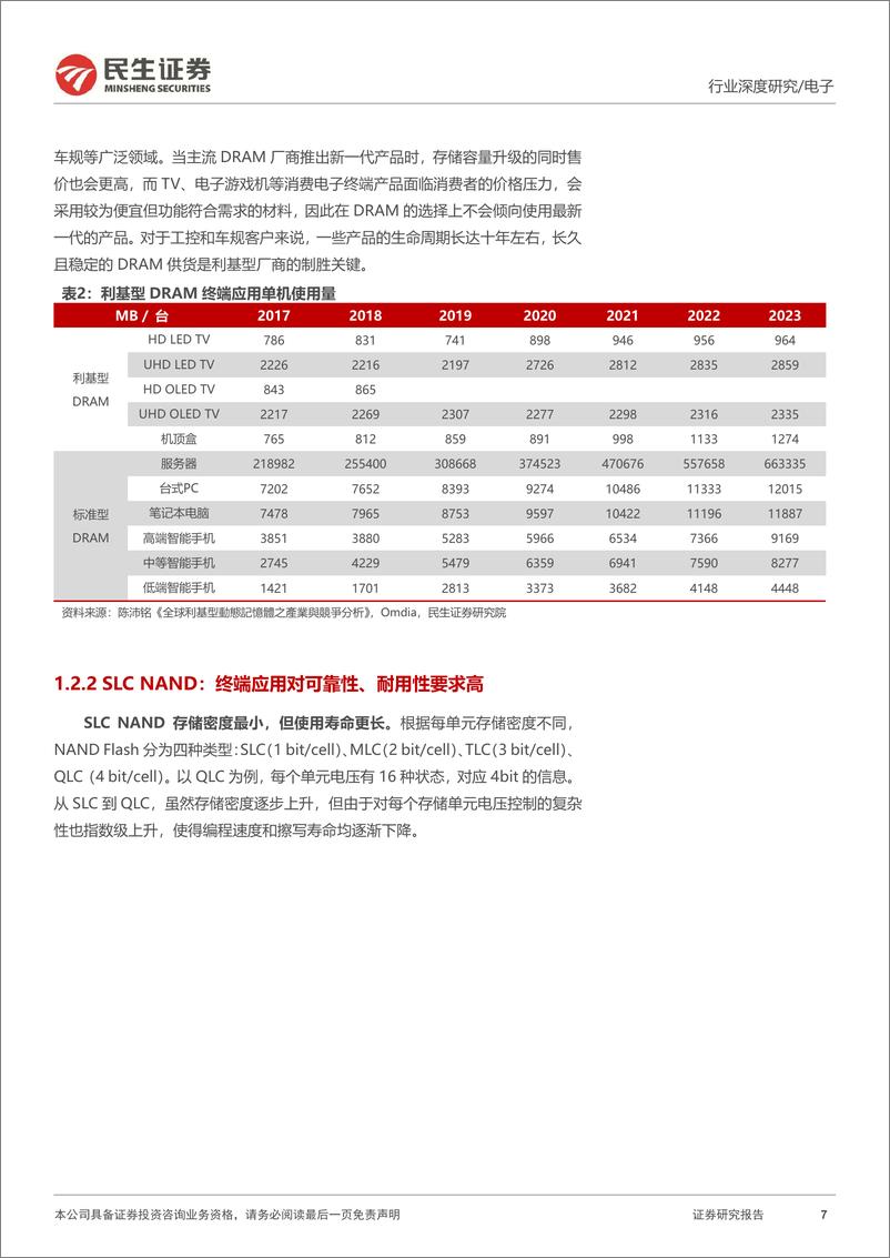 《利基型存储深度报告_供需拐点已至_国产厂商百花齐放-民生证券》 - 第7页预览图