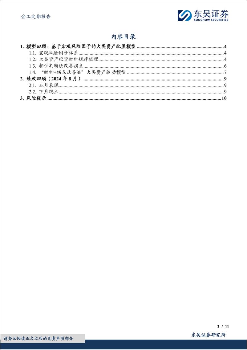 《金工定期报告：基于宏观风险因子的大类资产轮动模型绩效月报-240903-东吴证券-11页》 - 第2页预览图