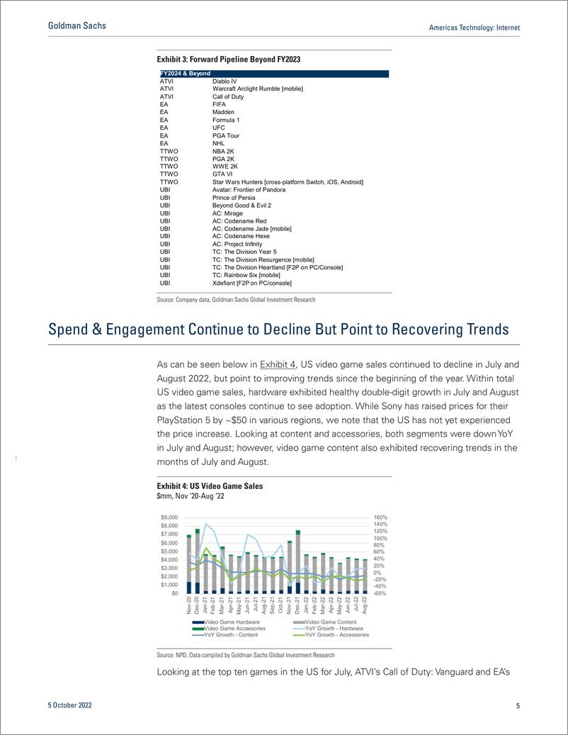 《Americas Technolog Interne Q3 ’22 Gaming Industry Preview – Headwinds Remain in ’22; Industry Themes Likely Drive 2023 & ...(1)》 - 第6页预览图