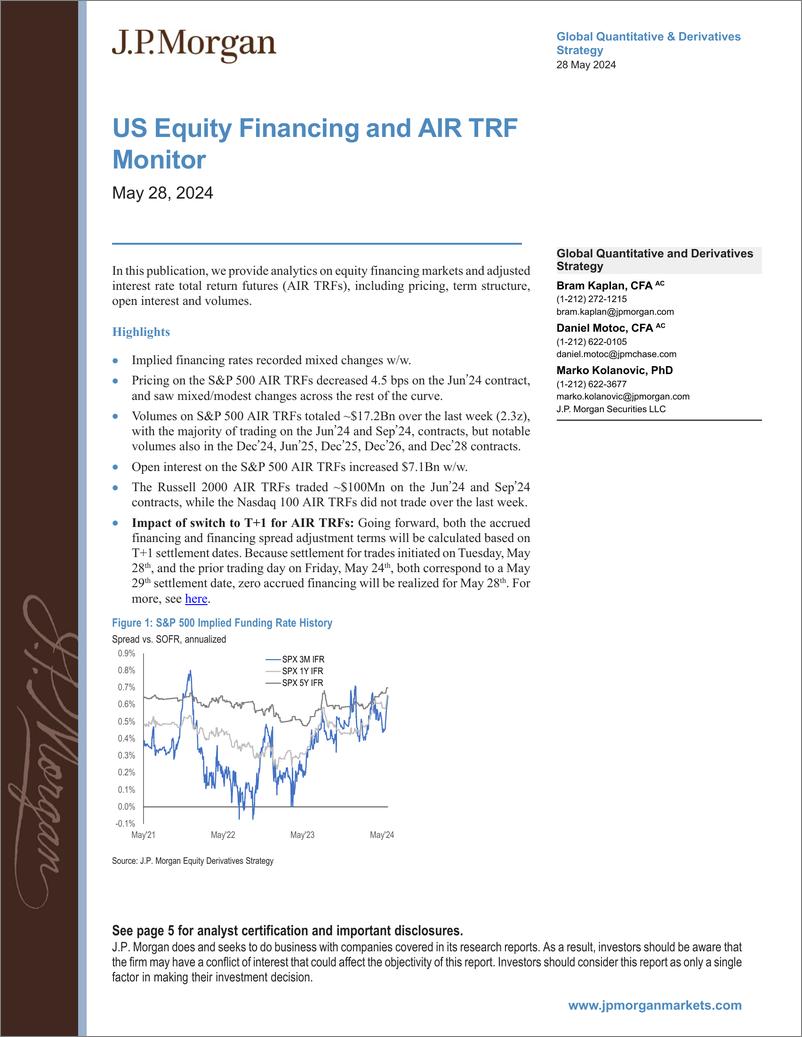 《JPMorgan-US Equity Financing and AIR TRF Monitor May 28, 2024-108435130》 - 第1页预览图
