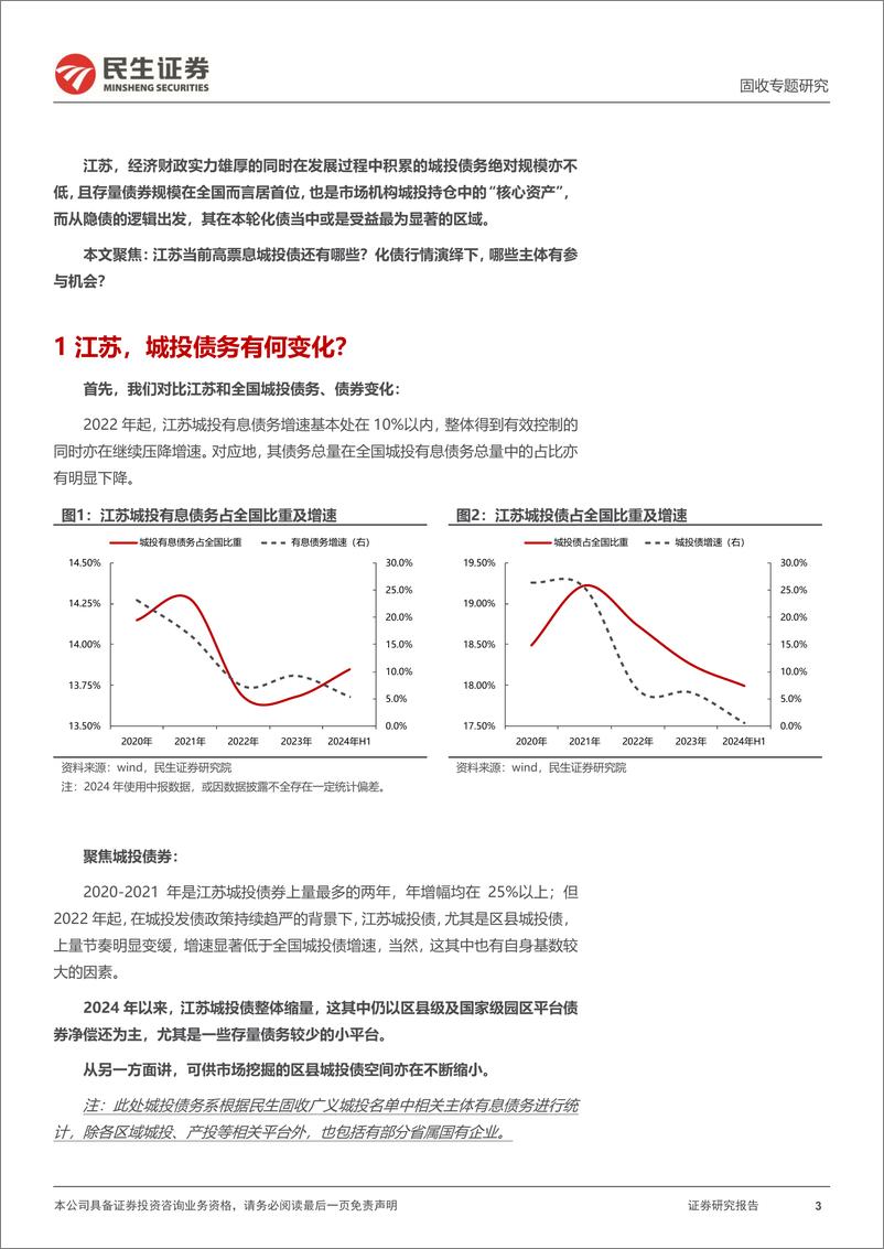 《城投随笔系列：聚焦，2.5%25以上的江苏城投债-241017-民生证券-18页》 - 第3页预览图