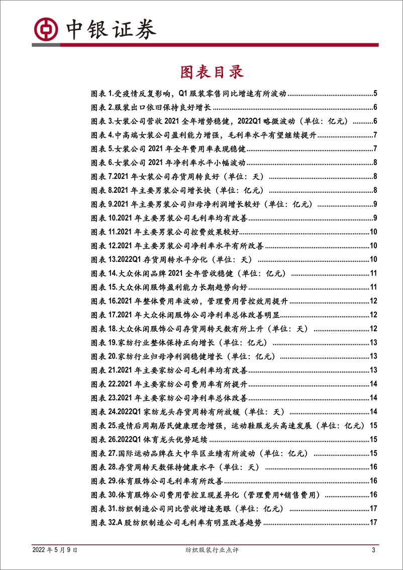 《纺织服装行业点评：全年稳健恢复，22Q1疫情反复凸显龙头优势-20220509-中银国际-34页》 - 第4页预览图