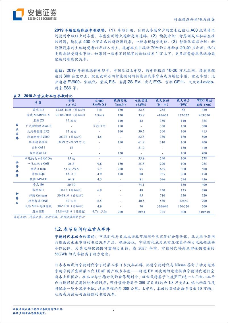 《电力设备行业动态分析：从新能源车型投放看2019行业趋势-20190210-安信证券-23页》 - 第8页预览图