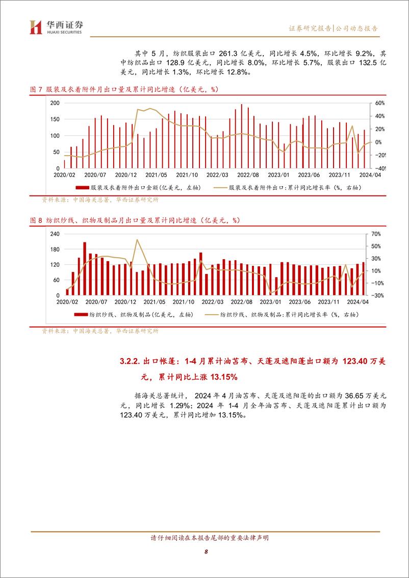 《纺织服饰行业中报前瞻：品牌化高基数，制造板块出口端景气度延续-240625-华西证券-19页》 - 第8页预览图