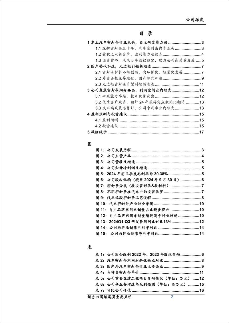 《浙江仙通(603239)密封条国资龙头，产销两旺价值稳健-241107-上海证券-19页》 - 第3页预览图