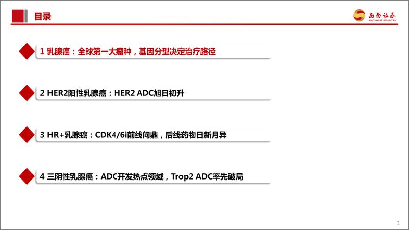 《医药生物行业乳腺癌：两大百亿单品领衔，细分市场异彩纷呈-240705-西南证券-51页》 - 第3页预览图