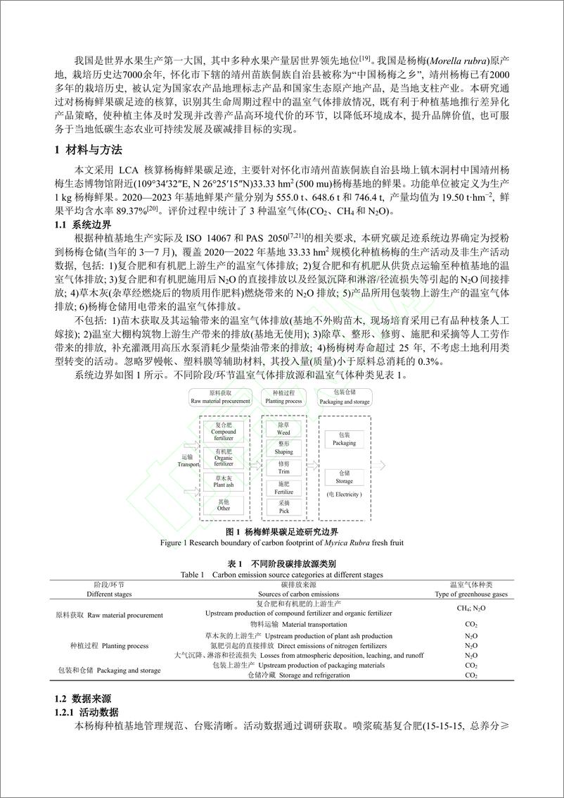 《基于生命周期评价的杨梅鲜果碳足迹研究_和君强》 - 第4页预览图