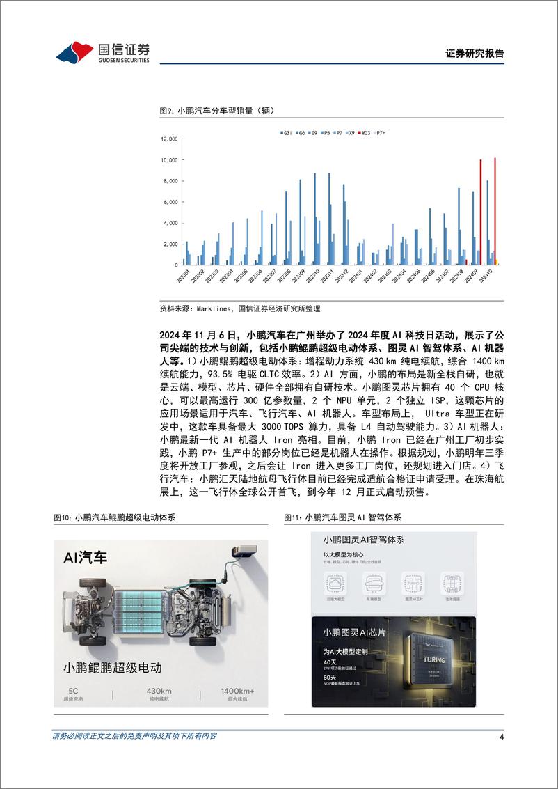 《小鹏汽车-W(09868.HK)单三季度毛利率同环比双升，新品周期持续向上-241122-国信证券-11页》 - 第4页预览图