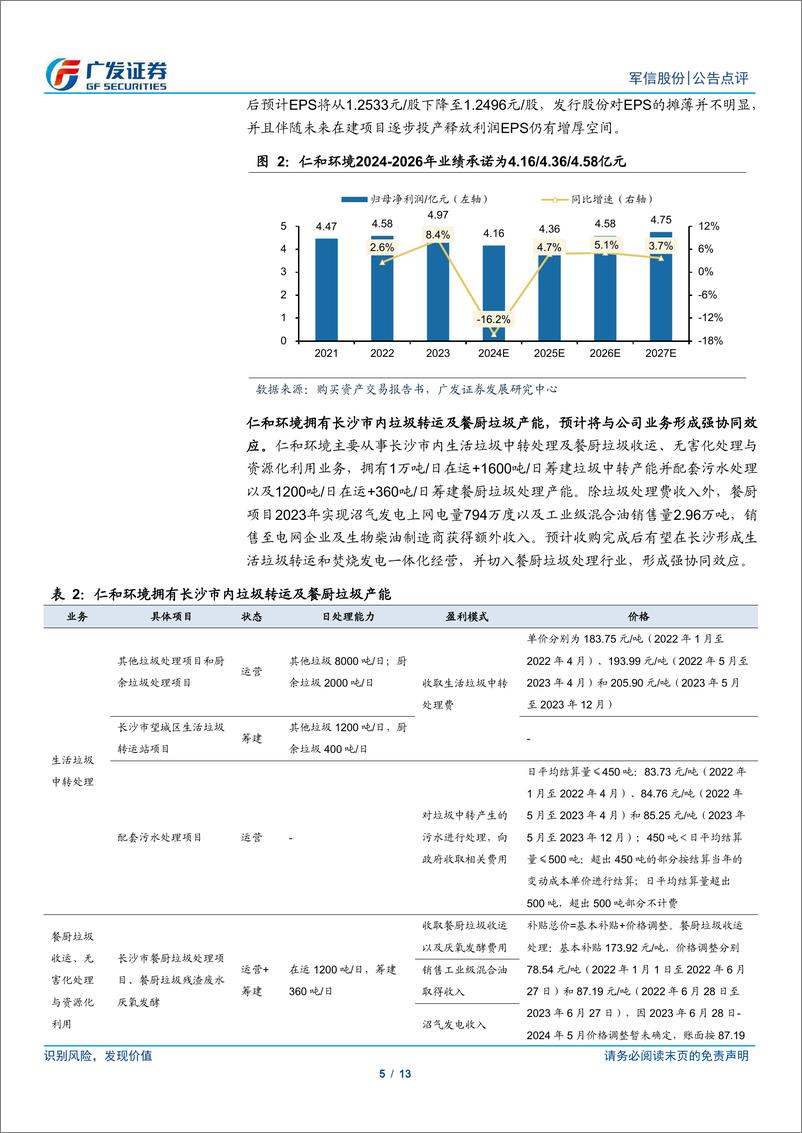 《军信股份(301109)收购仁和环境方案审核通过，期待固废全产业链布局-240611-广发证券-13页》 - 第5页预览图