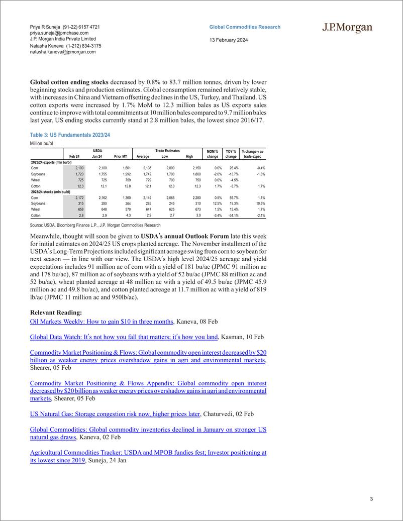 《JPMorgan Econ  FI-Agricultural Commodities Update February WASDE data wrap-106503546》 - 第3页预览图