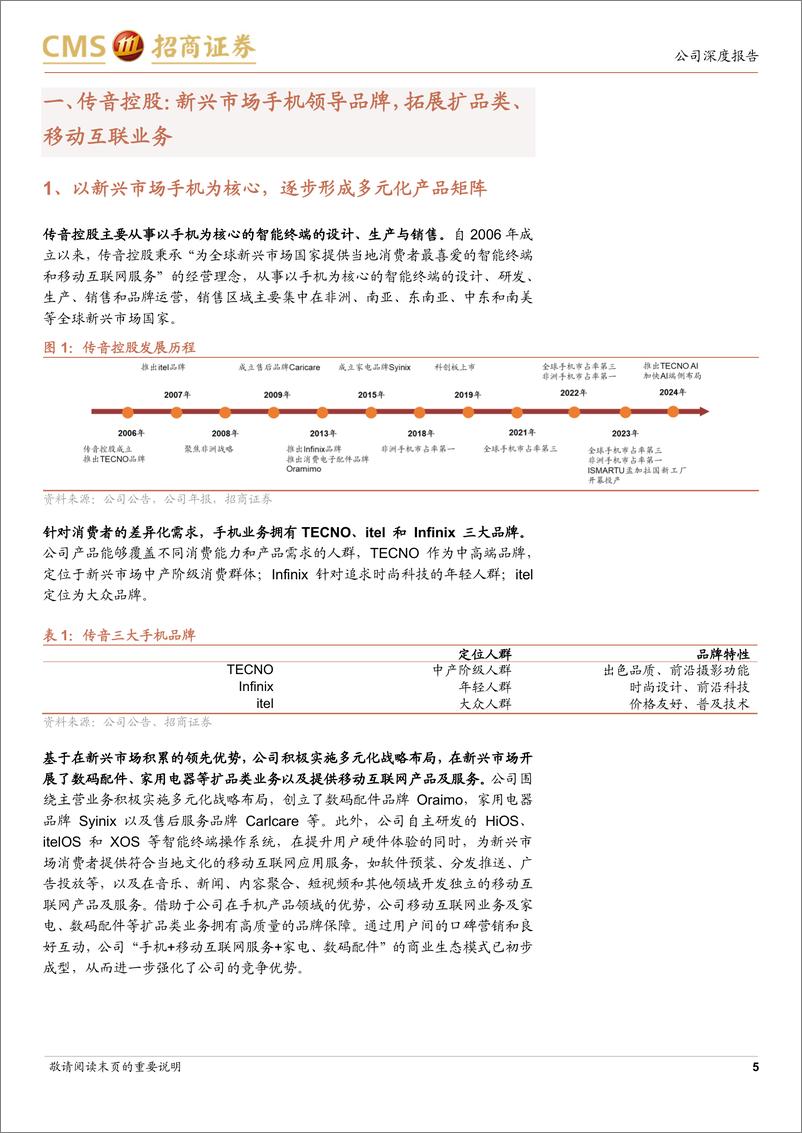 《传音控股(688036)新兴市场手机龙头，扩品类及移动互联业务空间广阔-241205-招商证券-24页》 - 第5页预览图