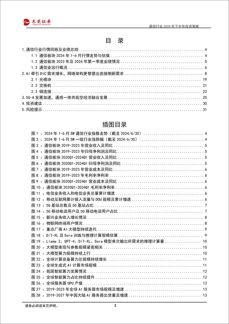 《东莞证券-通信行业2024年下半年投资策略_聚焦AI连接侧需求与通感一体发展》 - 第2页预览图