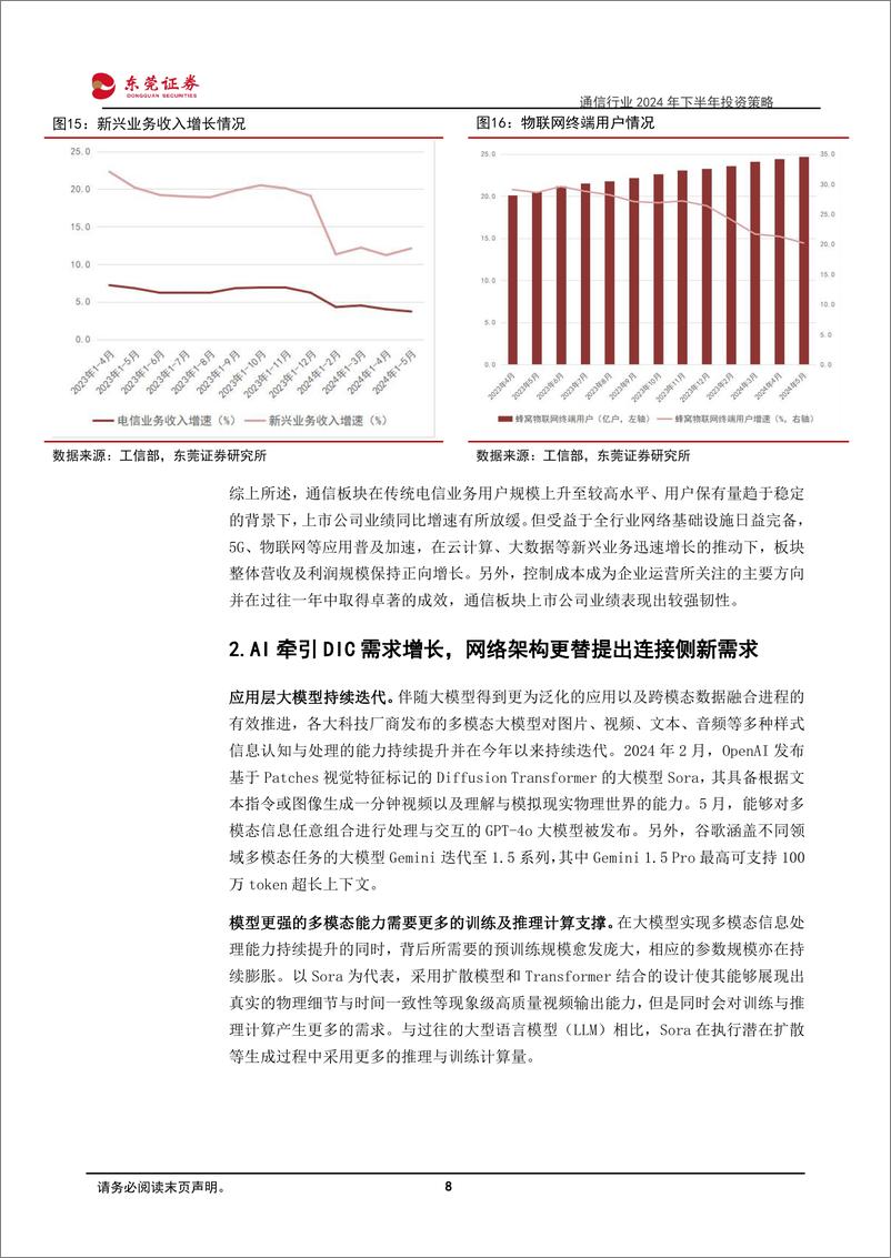 《东莞证券-通信行业2024年下半年投资策略_聚焦AI连接侧需求与通感一体发展》 - 第8页预览图