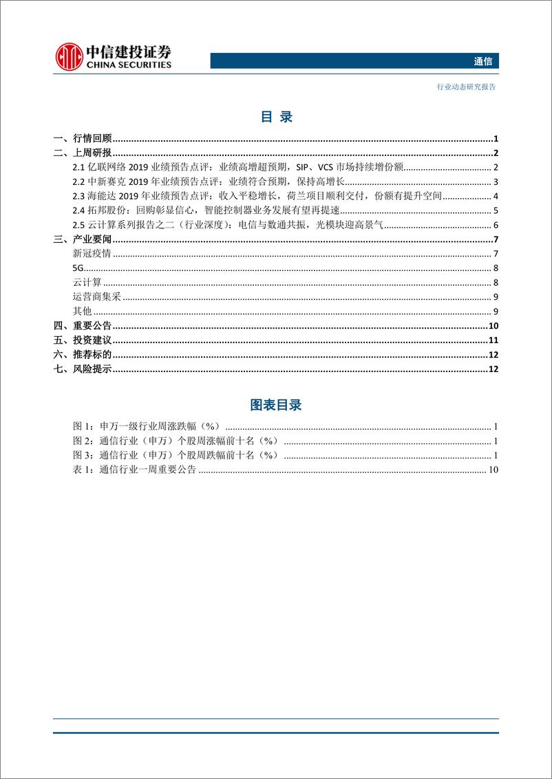 《通信行业：中国5G招标或延后，但不改通信行业景气趋势-20200209-中信建投-16页》 - 第3页预览图