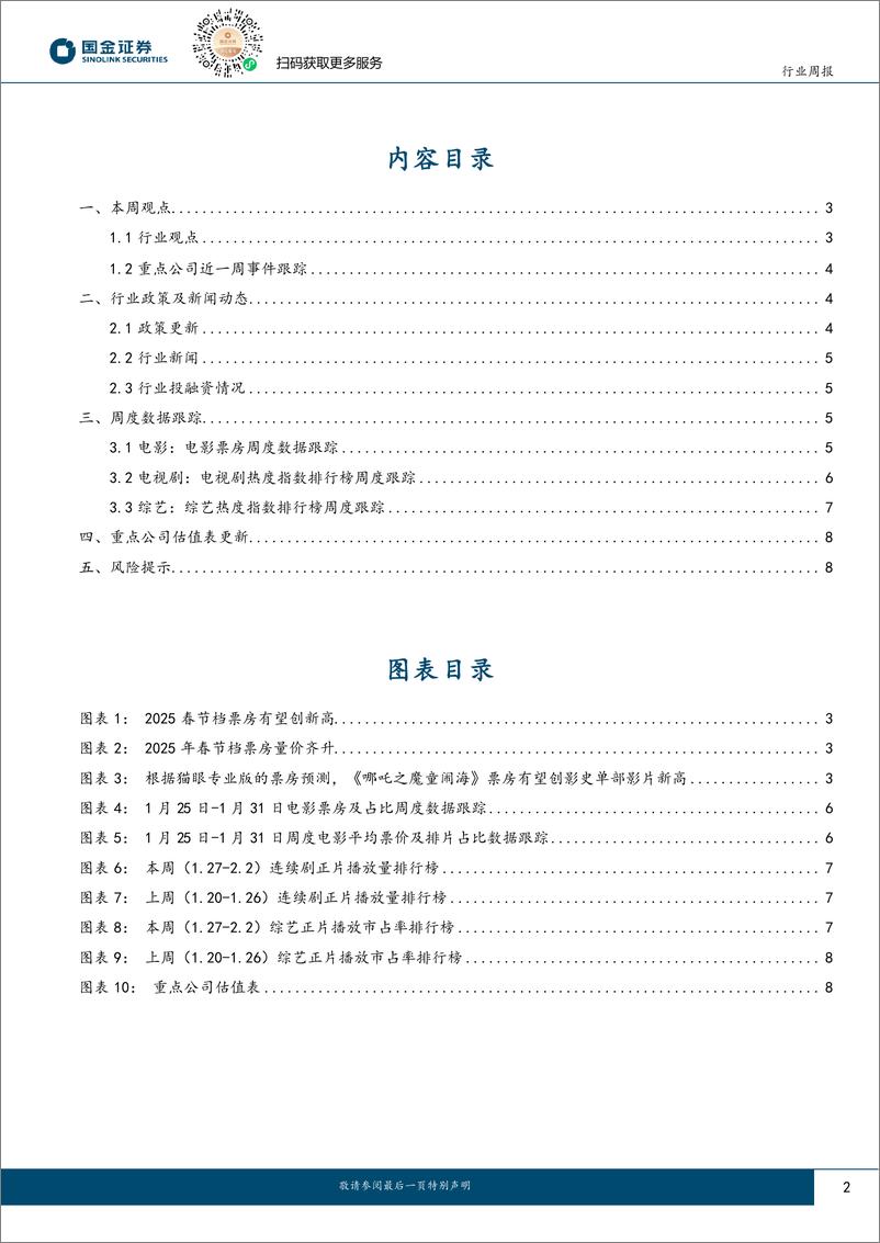 《传媒互联网产业行业研究：春节档票房创新高可期，低成本大模型的推出有望催化AI应用落地-250202-国金证券-10页》 - 第2页预览图