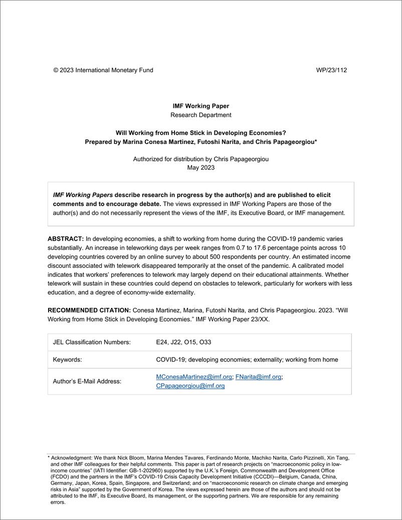 《IMF-在家工作在发展中经济体会继续吗？（英）-2023》 - 第3页预览图