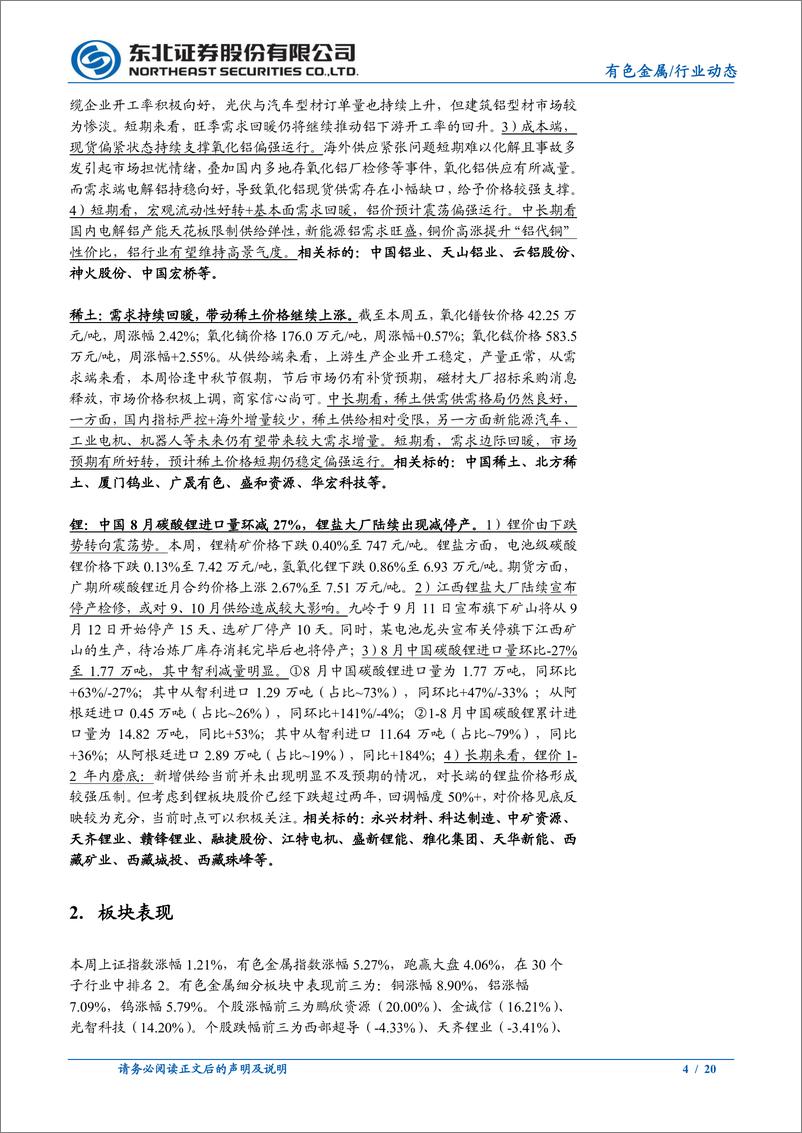 《有色金属行业动态报告：降息周期大背景下，金价上破2600，铜价继续反弹-240922-东北证券-20页》 - 第3页预览图