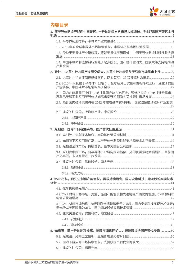 《有色金属行业深度研究：新材料系列报告之一~半导体行业新材料-20200302-天风证券-94页》 - 第3页预览图