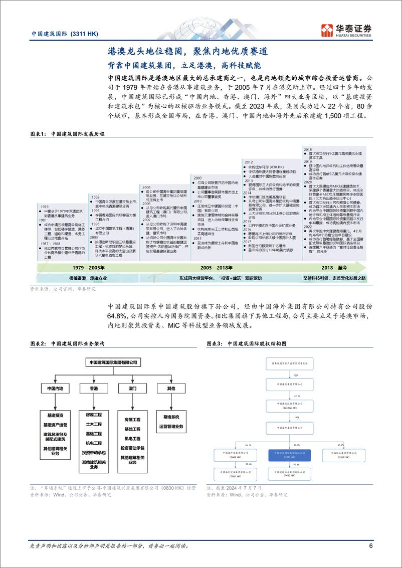 《中国建筑国际(3311.HK)港澳建筑龙头，科技赋能高质量成长-240708-华泰证券-35页》 - 第6页预览图