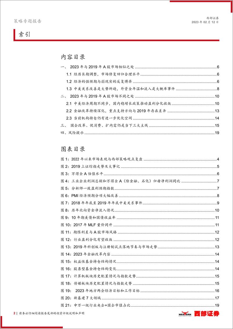 《策略专题报告：当下市场与2019年的异与同-20230212-西部证券-20页》 - 第3页预览图