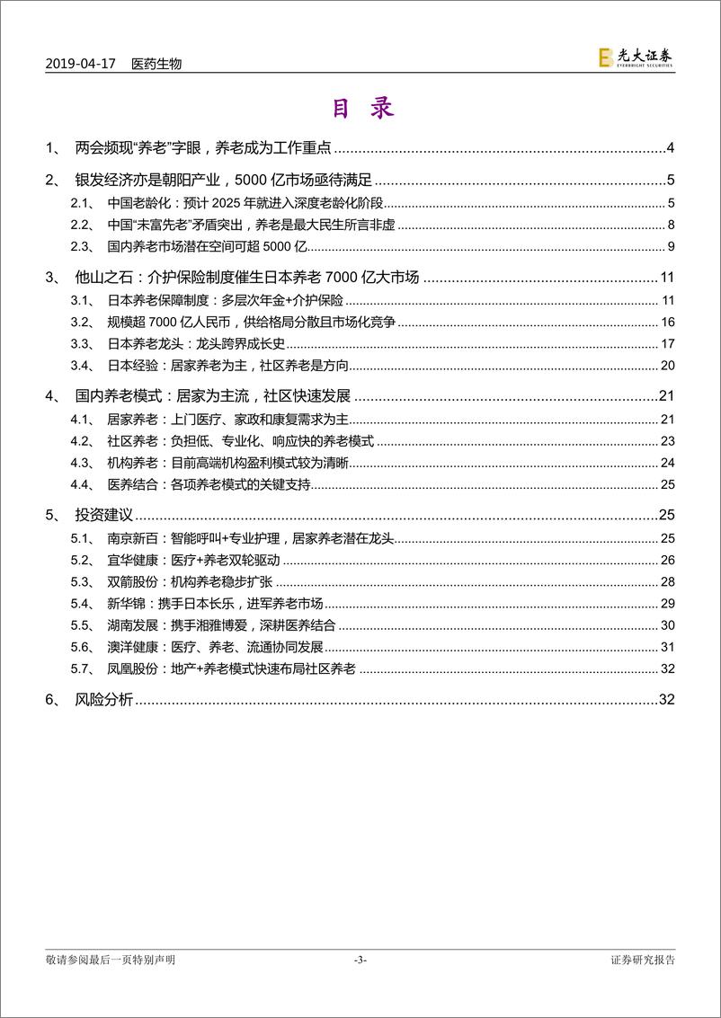 《医药生物行业健康养老产业深度报告：老龄化孕育巨大养老需求，政策变化引发主题投资机会-20190417-光大证券-34页》 - 第4页预览图