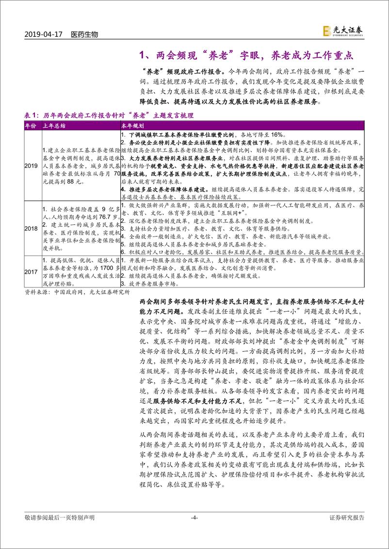 《医药生物行业健康养老产业深度报告：老龄化孕育巨大养老需求，政策变化引发主题投资机会-20190417-光大证券-34页》 - 第5页预览图