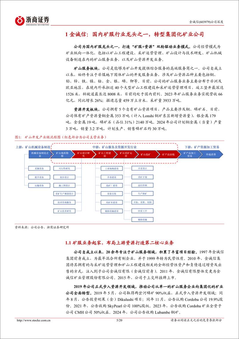 《金诚信(603979)深度报告：铜板块弹性标的，矿服%2b资源双轮驱动-241224-浙商证券-20页》 - 第5页预览图