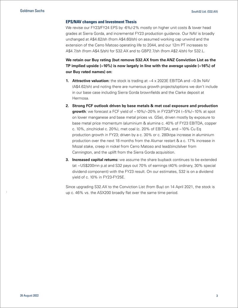 《South32 Ltd. (S32.AX FY22 resul record EBITDA, running Illawarra for cash to invest in base metals a positive; Buy (off CL) (1)》 - 第4页预览图