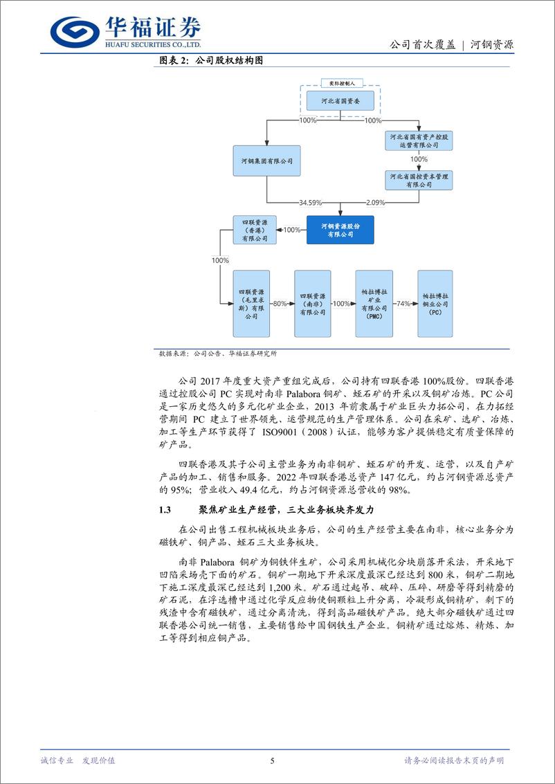 《河钢资源(000923)铁矿石业务构筑低成本护城河，铜二期投产放量在即再添新动能-240604-华福证券-23页》 - 第5页预览图