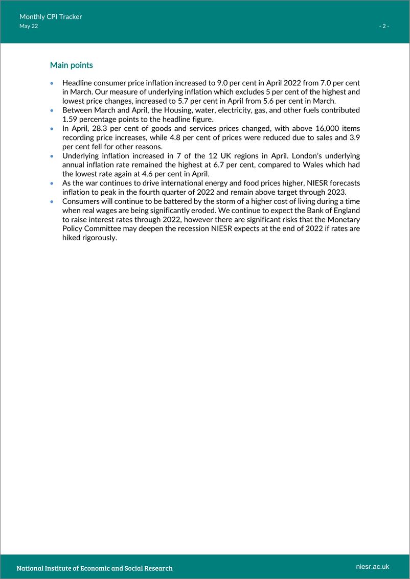 《NIESR-月度cpi追踪-英国4月份通胀率飙升至9%，创下20世纪80年代以来的最高月度增幅（英）-2022.5-6页》 - 第3页预览图