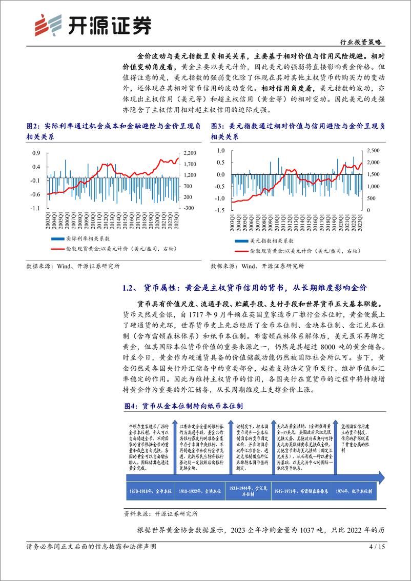 《有色金属行业投资策略-黄金价格定量分析：2024年金价有望延续上行趋势-240321-开源证券-15页》 - 第4页预览图