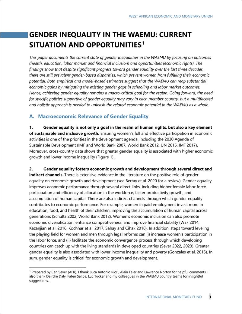 《IMF-西非经货联盟的性别不平等：现状与机遇（英）-2024.5-23页》 - 第6页预览图