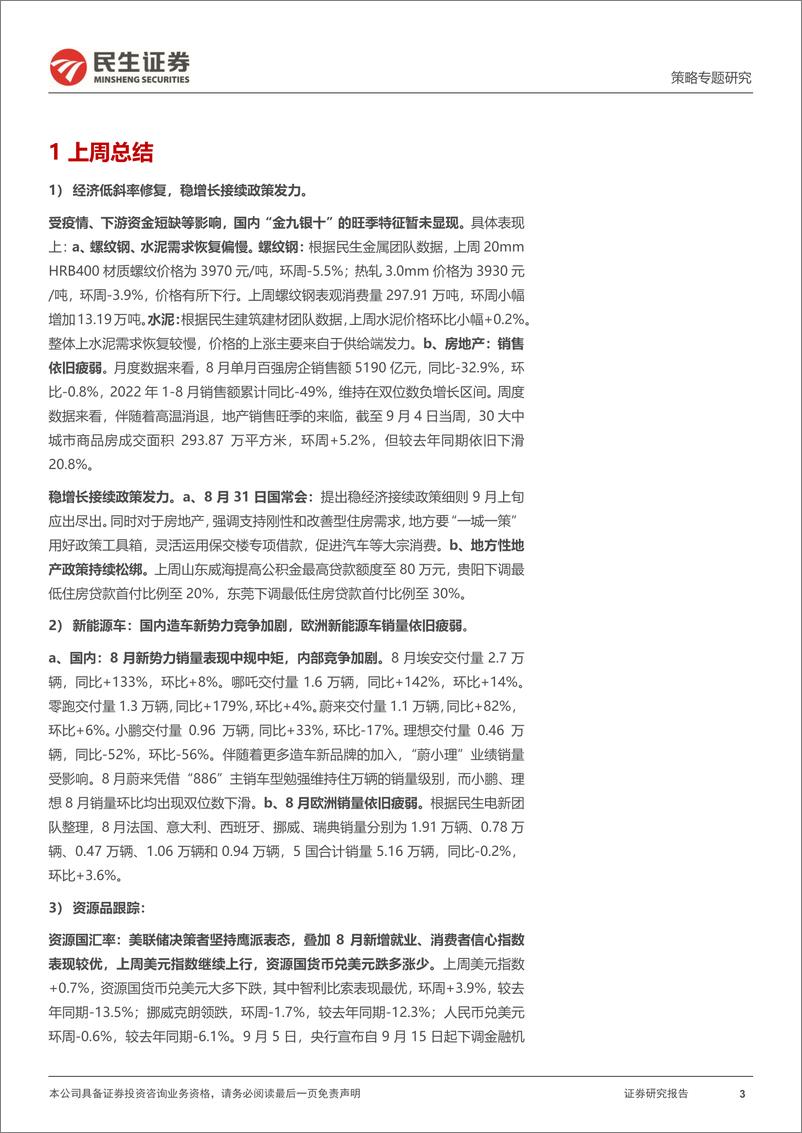 《行业信息跟踪：稳经济接续政策发力，造车新势力竞争加剧-20220906-民生证券-26页》 - 第4页预览图