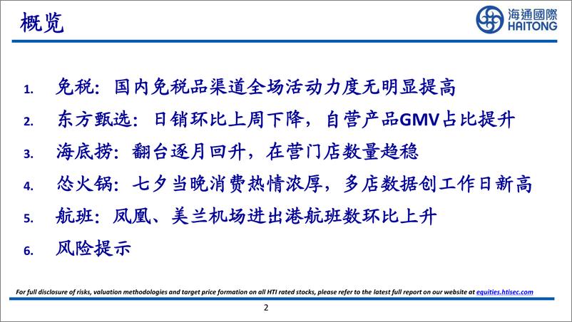 《社会服务行业高频数据跟踪专题：东方甄选自营GMV占比提升，怂火锅七夕再迎小高峰-20220810-海通国际-35页》 - 第3页预览图