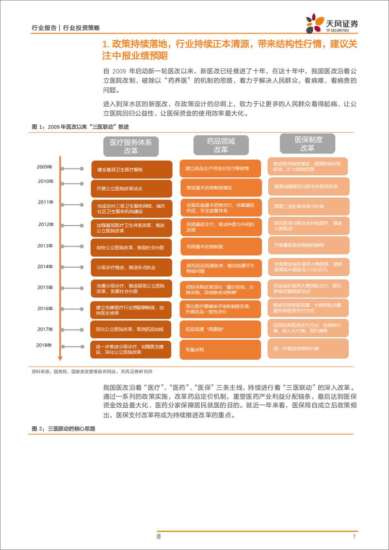 《医药生物行业投资策略：医改持续深入推进，带来结构性机会，建议关注中报预期-20190702-天风证券-16页》 - 第8页预览图