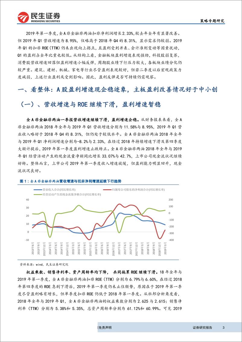 《A股年报与一季报全面解析：收入平稳增长，金融与科技盈利环比显著改善-20190505-民生证券-20页》 - 第4页预览图