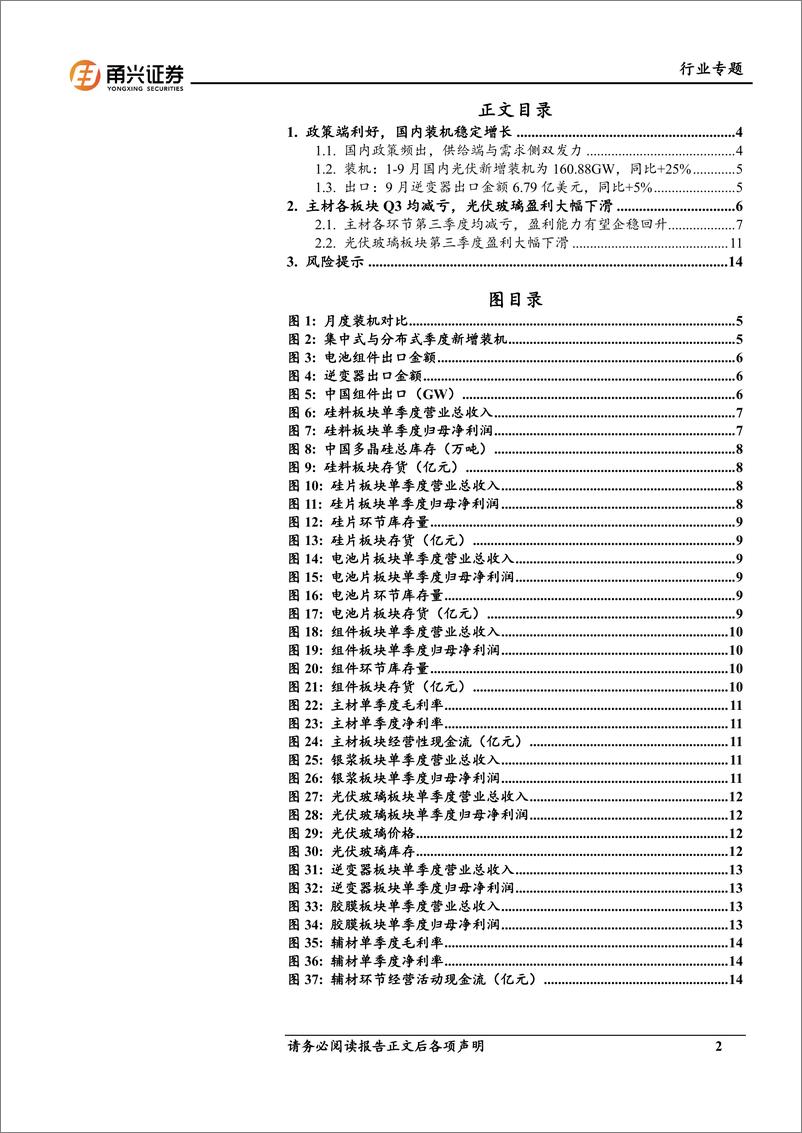 《光伏行业2024年三季报总结：政策端利好，主材各板块Q3均减亏-241125-甬兴证券-16页》 - 第2页预览图