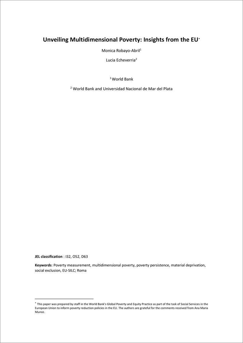 《世界银行-揭示多维贫困：来自欧盟的见解（英）-2025.1-66页》 - 第3页预览图