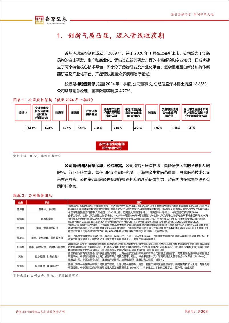 《泽璟制药(688266)差异化管线催化不断，销售将迈入高速增长期-240522-华源证券-20页》 - 第5页预览图