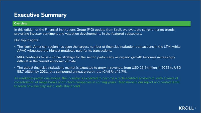 《KROLL-金融机构集团并购行业洞察——2024年秋季（英）-2024-20页》 - 第3页预览图