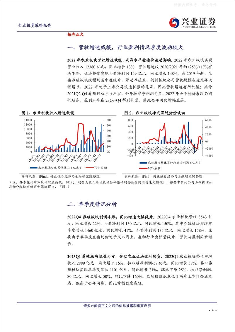 《兴业证券-农林牧渔行业农业板块2022年报&2023一季报总结：养殖板块短期承压，后周期板块业绩亮眼-230509》 - 第4页预览图