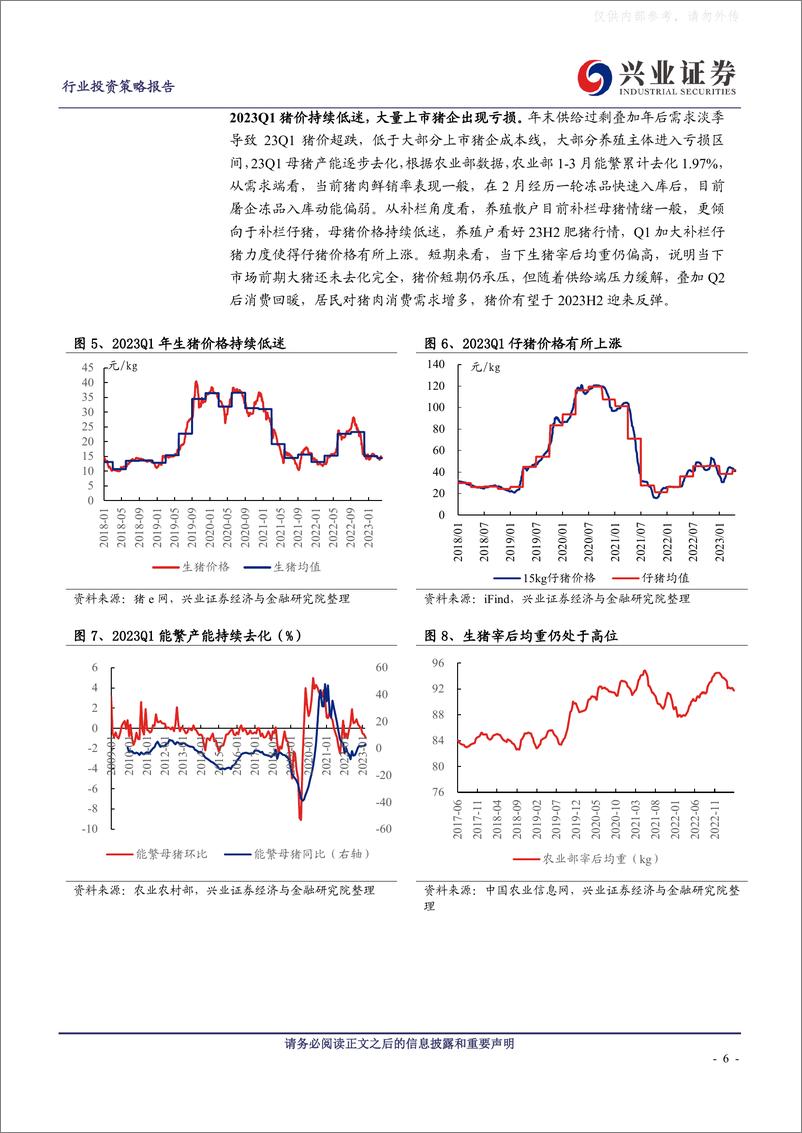 《兴业证券-农林牧渔行业农业板块2022年报&2023一季报总结：养殖板块短期承压，后周期板块业绩亮眼-230509》 - 第6页预览图