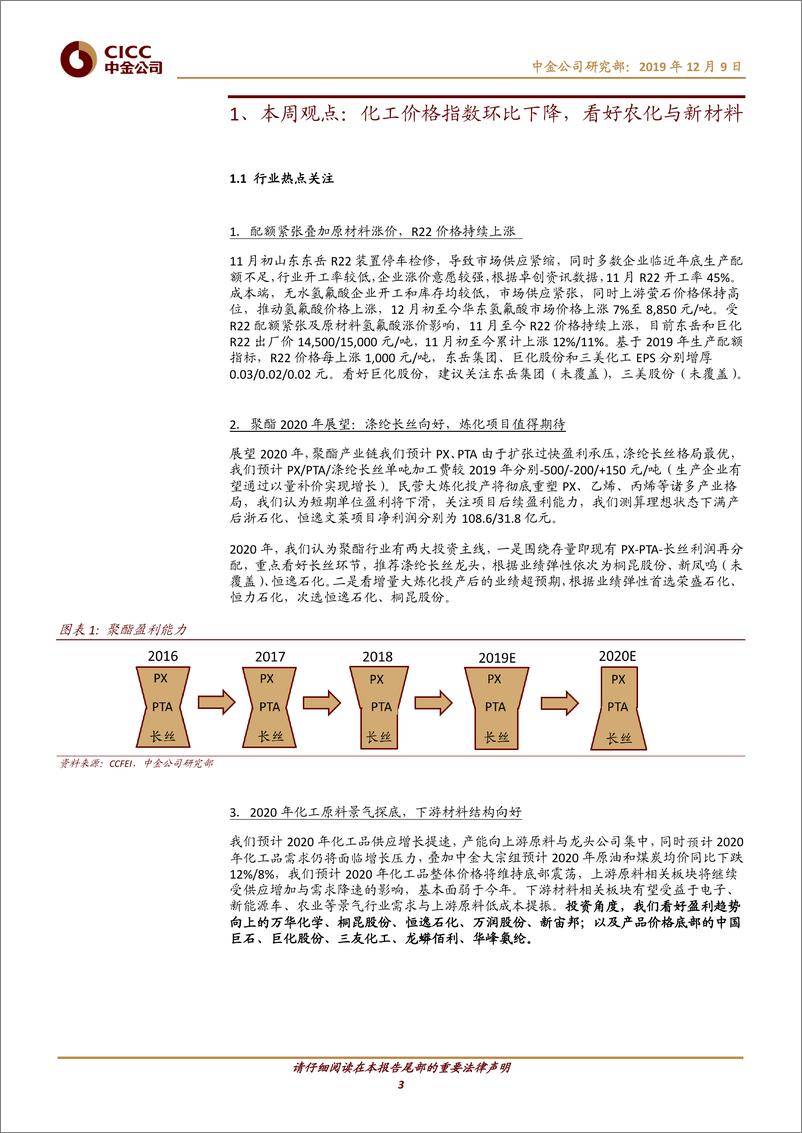 《化工行业：制冷剂价格上行，展望2020年涤纶长丝向好-20191209-中金公司-16页‘》 - 第4页预览图