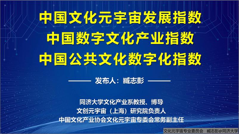 《2024年中国文化元宇宙数字文化产业指数报告-同济大学（臧志彭）-20页》 - 第1页预览图