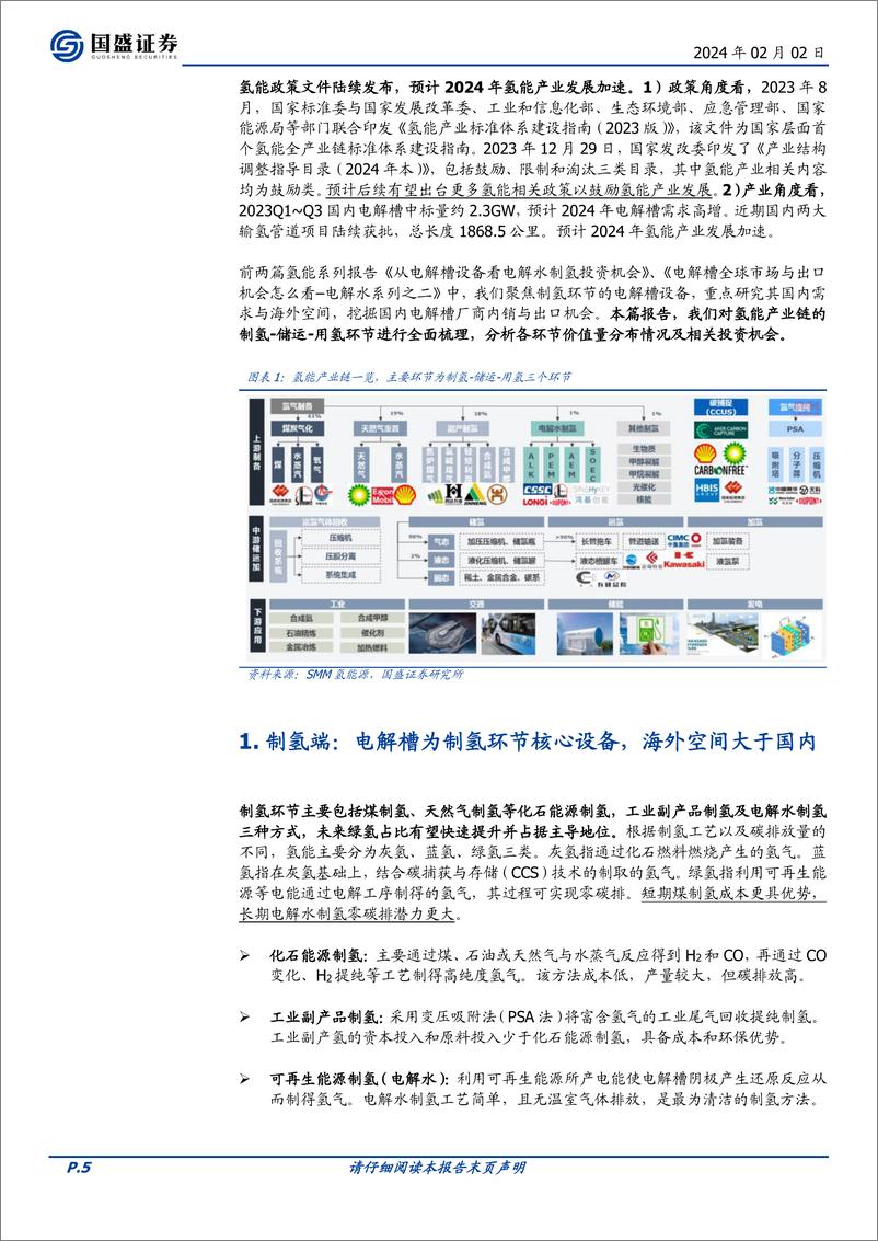 《电解水系列之三：氢能产业链梳理：制氢、运氢、用氢》 - 第5页预览图